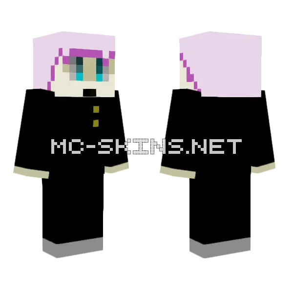 Gojo Cat Girl Minecraft skin, front and back