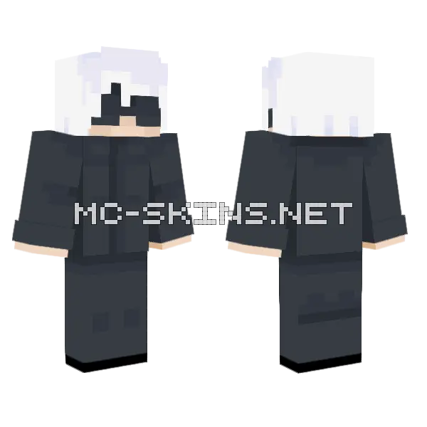 Gojo Mask Ver Minecraft skin, front and back