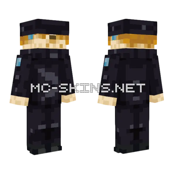 Gojo Pufferfish Masked Slim Minecraft skin, front and back