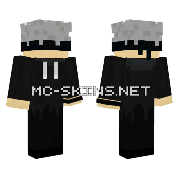 Gojo Reaper Minecraft skin, front and back