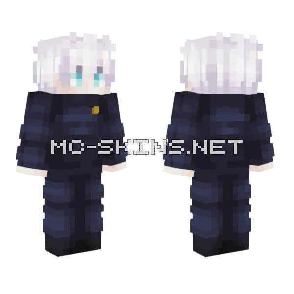 Gojo Satoru Minecraft skin, front and back