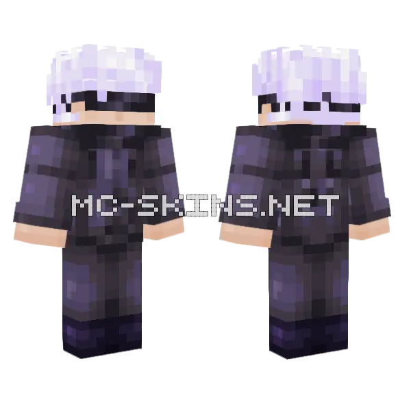 Gojo Satoru Minecraft skin, front and back