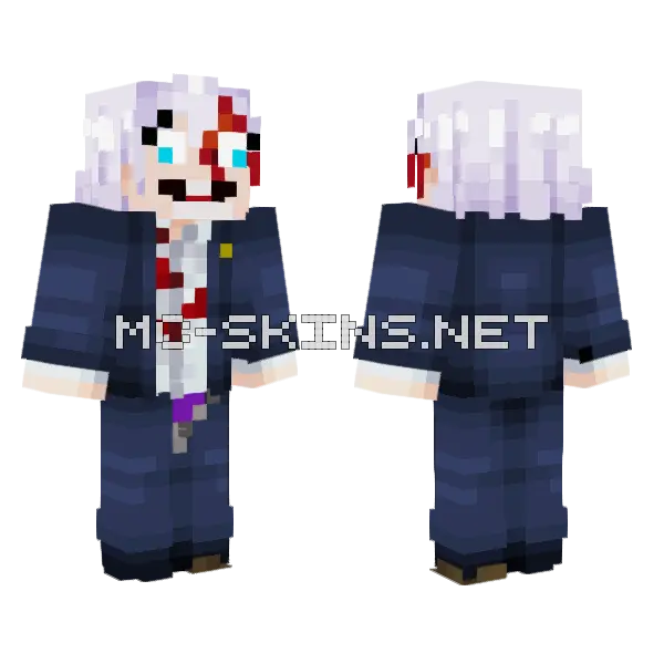 Gojo Satoru Minecraft skin, front and back