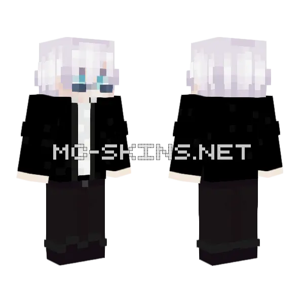 Gojo Satoru Minecraft skin, front and back