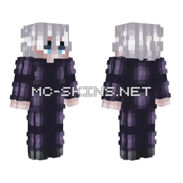 Gojo Satoru Season 1 Minecraft skin, front and back