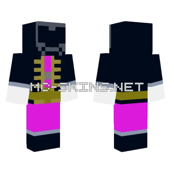 Gokaiger Black Suit Minecraft skin, front and back