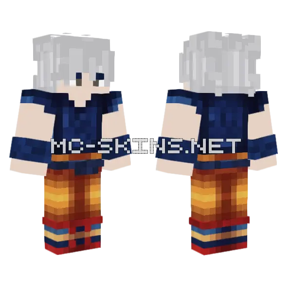 Goku Minecraft skin, front and back