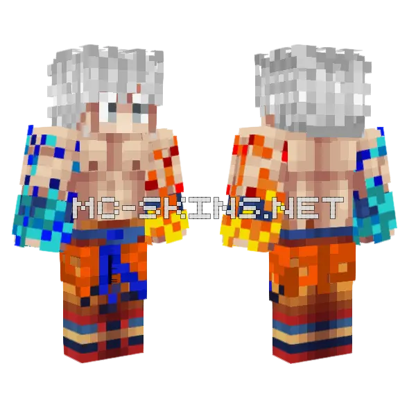 Goku Minecraft skin, front and back