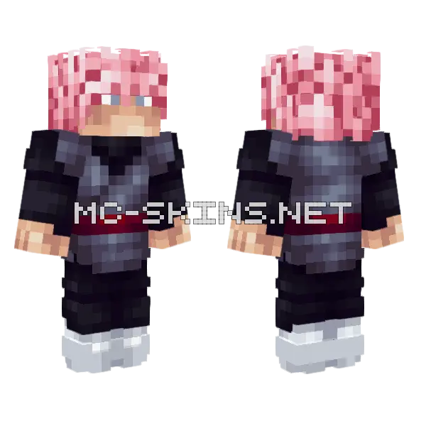 Goku Black SSJ Rose Minecraft skin, front and back