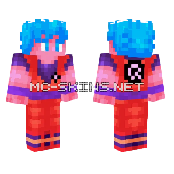 Goku Blue Kaioken Minecraft skin, front and back
