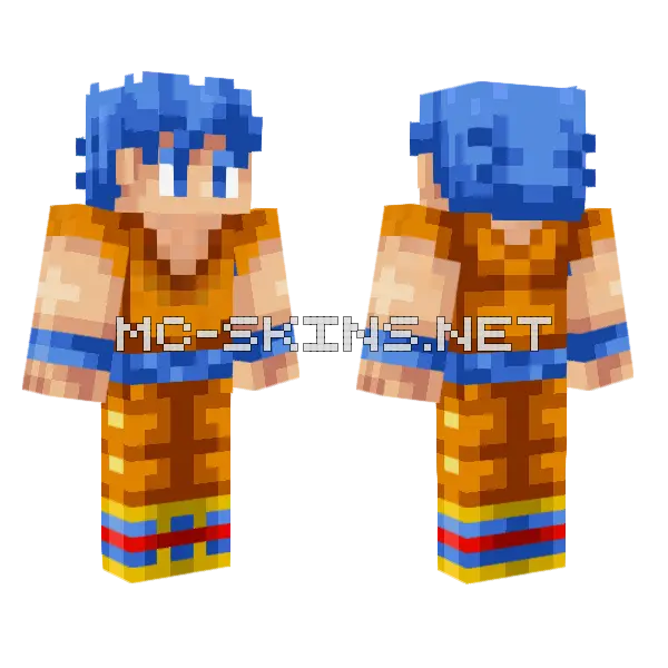 Goku Evo Minecraft skin, front and back