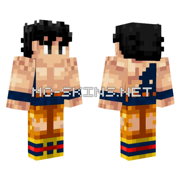 Goku Minecraft skin, front and back