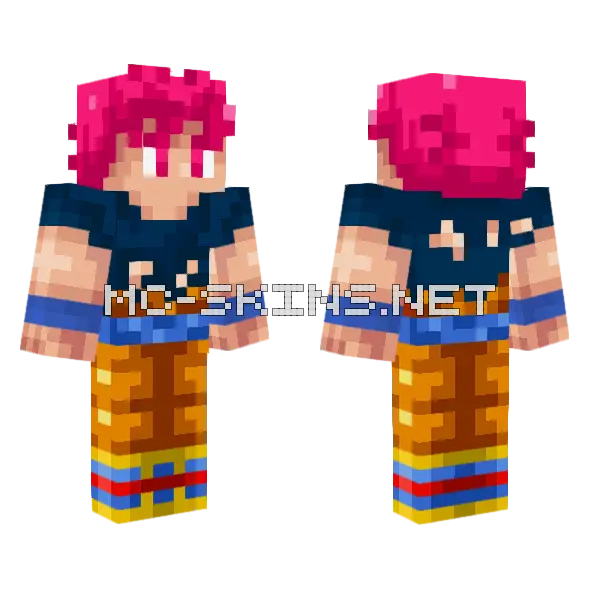 Goku God Minecraft skin, front and back