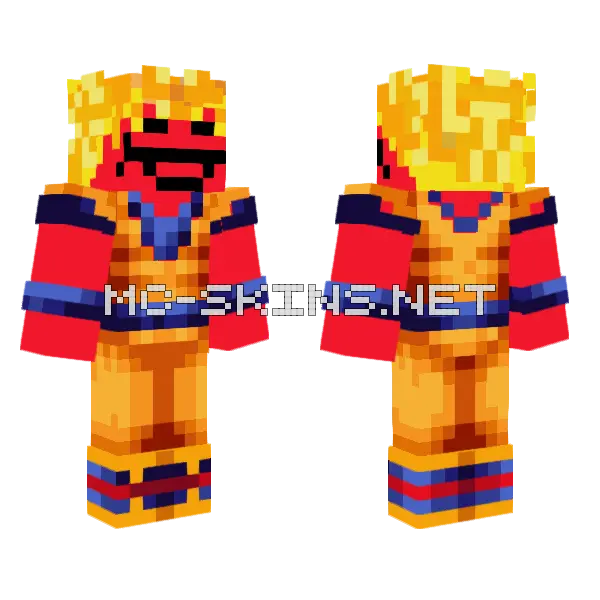 Goku Nubert From Deltarune Minecraft skin, front and back