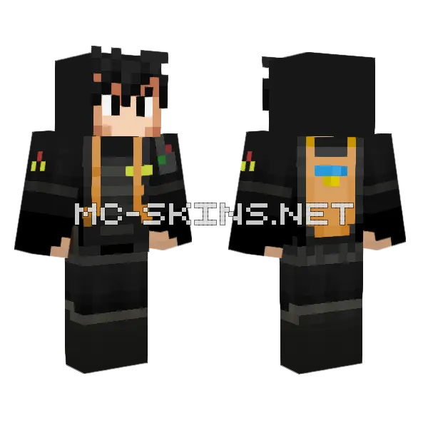 Goku PM Com Mochila Minecraft skin, front and back
