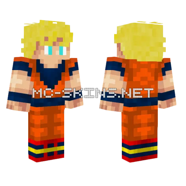 Goku SJ1 Minecraft skin, front and back