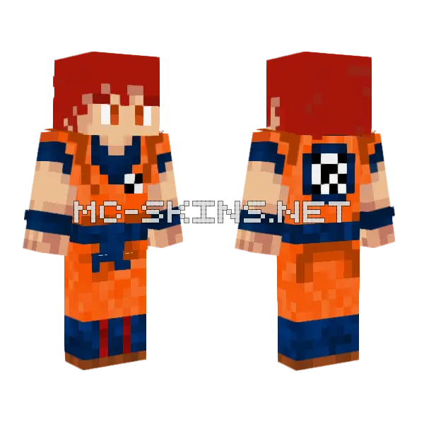Goku Slim Minecraft skin, front and back
