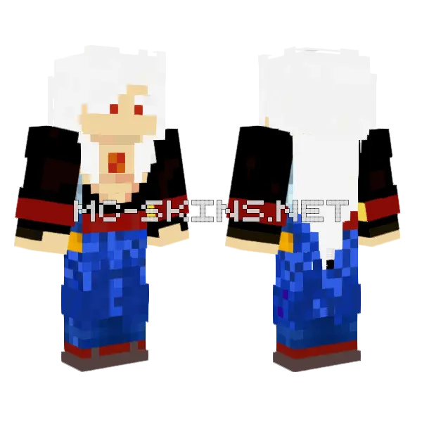Goku SSJ6 Minecraft skin, front and back