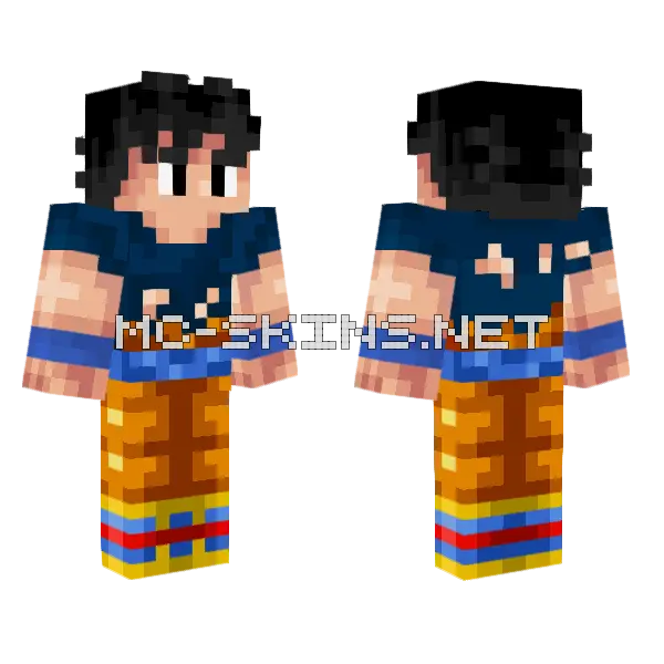 Goku Ultra Instinct Minecraft skin, front and back