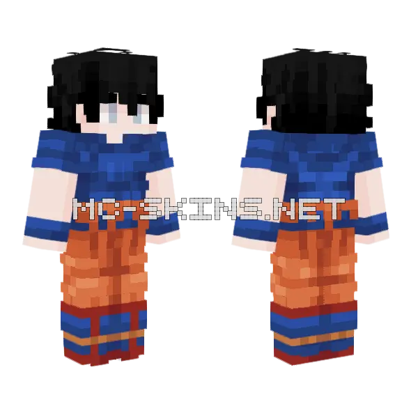 Goku Ultra Instinct Omen Minecraft skin, front and back