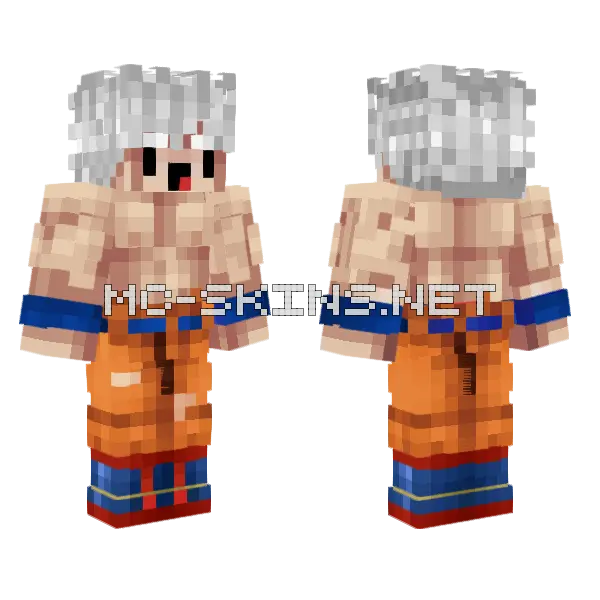 Goku Ultrainstinto Noob Minecraft skin, front and back