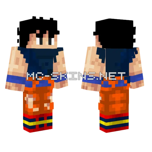 Goku Undershirt Minecraft skin, front and back