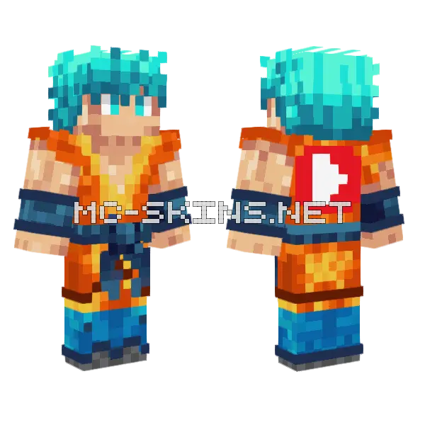 Goku YT Minecraft skin, front and back