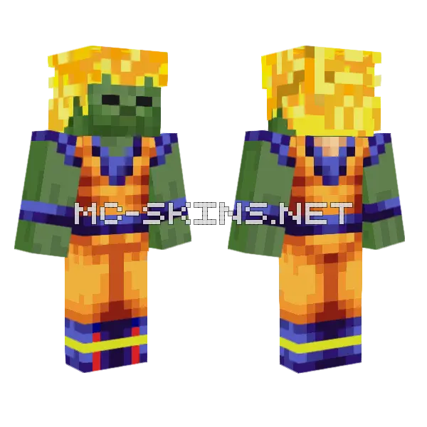 Goku Zombie Manucraft Minecraft skin, front and back