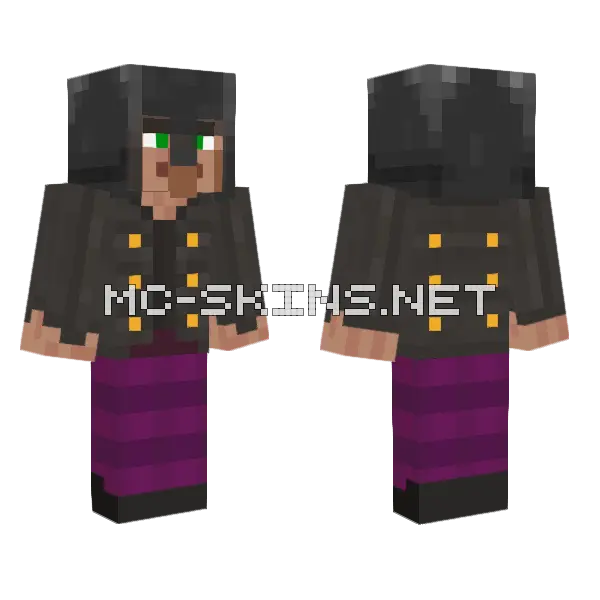Gold Armored Villager Minecraft skin, front and back