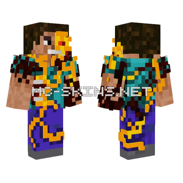 Gold Fella Minecraft skin, front and back