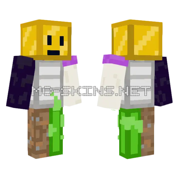 Gold Hybrid Skin Minecraft skin, front and back