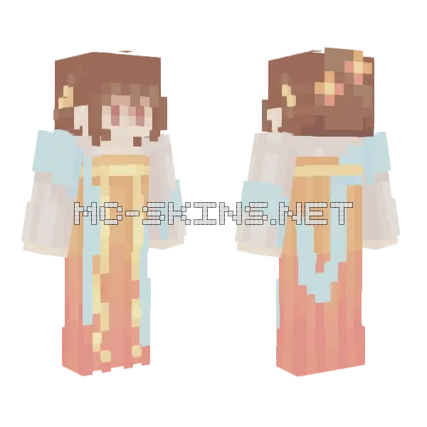 Gold Koi Girl Minecraft skin, front and back