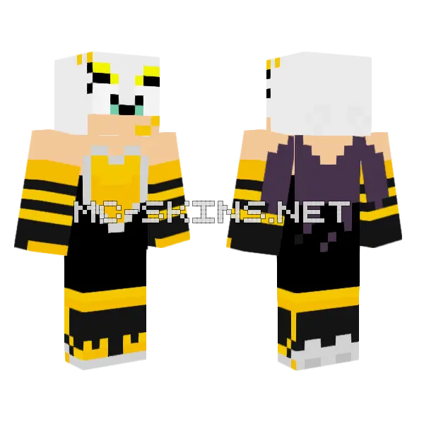 Gold Style Rouge Minecraft skin, front and back