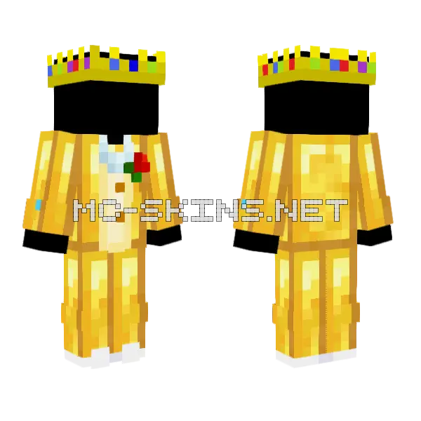 Gold Tuxedo Template Minecraft skin, front and back