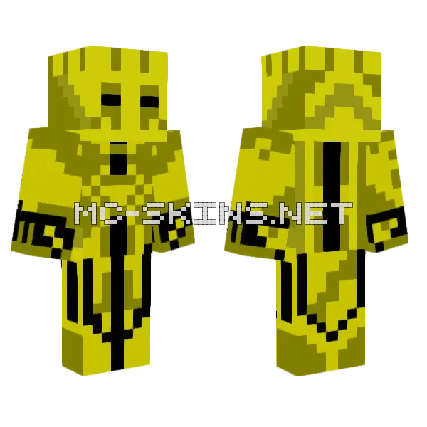 Gold Warrior Minecraft skin, front and back