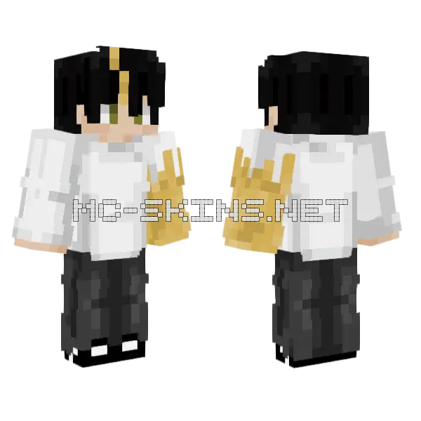 Golden Arm Teen Minecraft skin, front and back