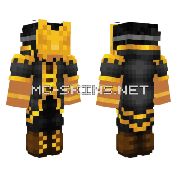 Golden Boy Minecraft skin, front and back