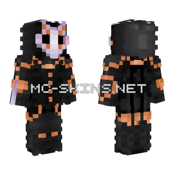 Golden Clown Less Coat Minecraft skin, front and back