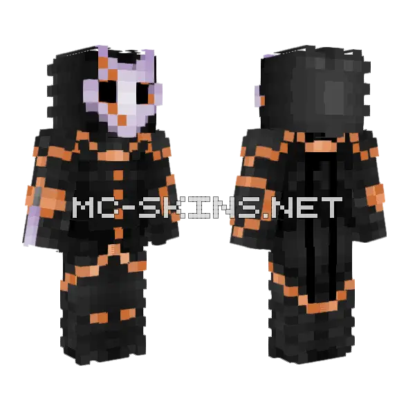 Golden Clown With Coat Minecraft skin, front and back