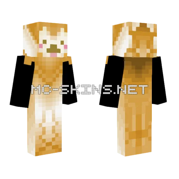 Golden Doggy Minecraft skin, front and back