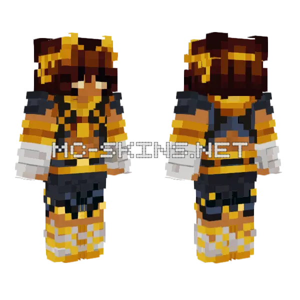 Golden Egyptian Pharaoh, front and back