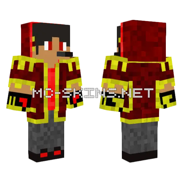 Golden Gamer Hoody Minecraft skin, front and back