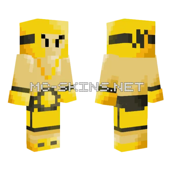 Golden Gloves Minecraft skin, front and back
