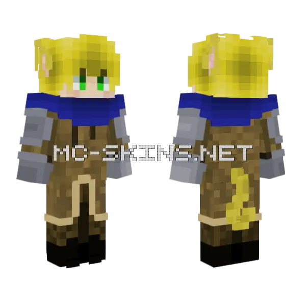 Golden Haired Warrior Minecraft skin, front and back