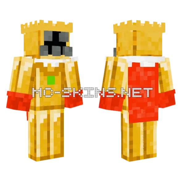 Golden Hazmat VIP Minecraft skin, front and back