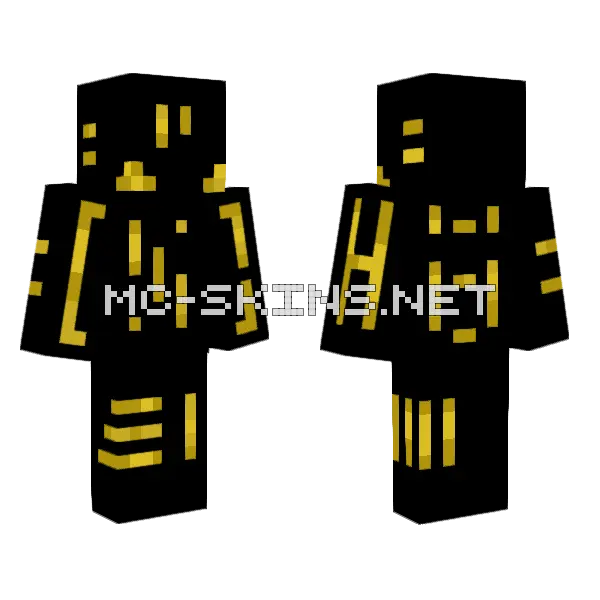 Yellow Glitch Warrior, front and back
