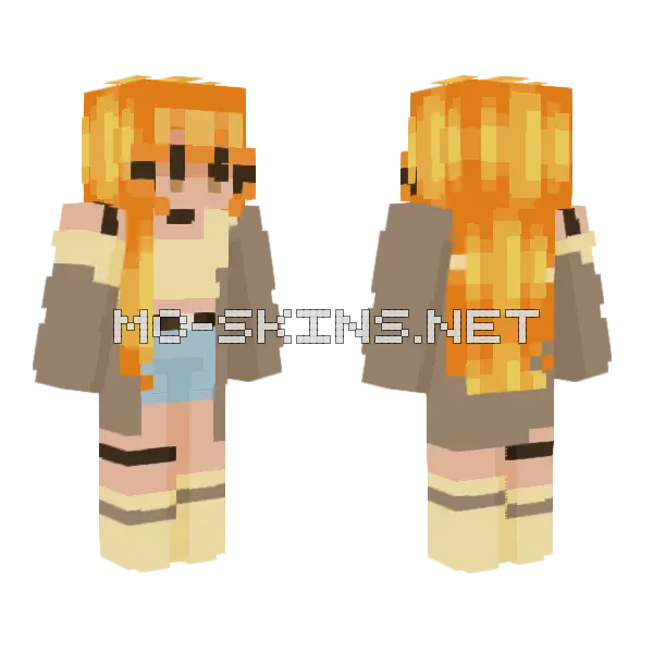 Golden Hour Minecraft skin, front and back