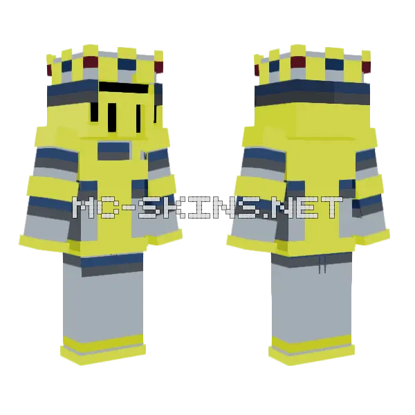 Golden Knight 3 Revised Minecraft skin, front and back