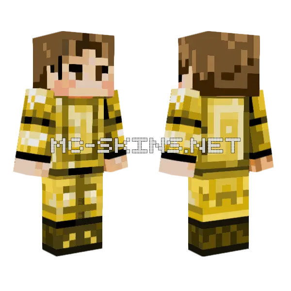 Golden Knight Armor Minecraft skin, front and back