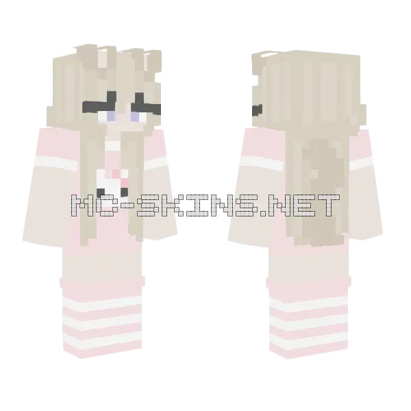 Golden Pup Girl Minecraft skin, front and back